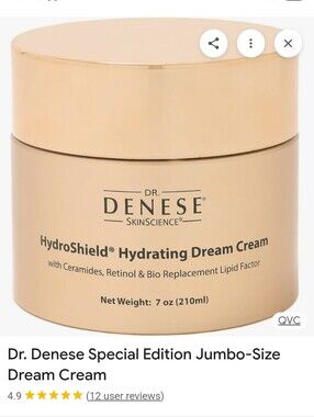 Dr Denese HydroShield Hydrating Dream Cream Special Edition. Jumbo Size. New.